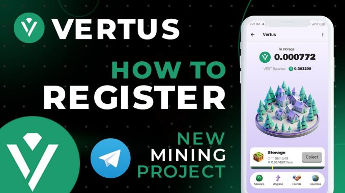 Vertus: How to Register | New Telegram Based Mining Project #FreeMining #CryptoMining #VERT