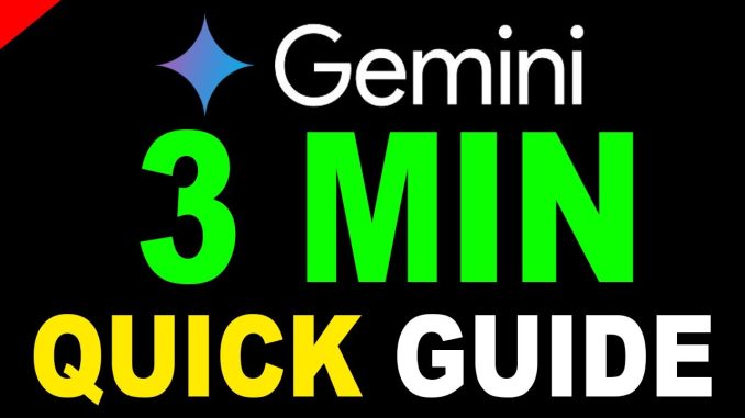 QUICK Google Gemini Ai Tutorial for Beginners (Step by Step Guide Ai Tools)