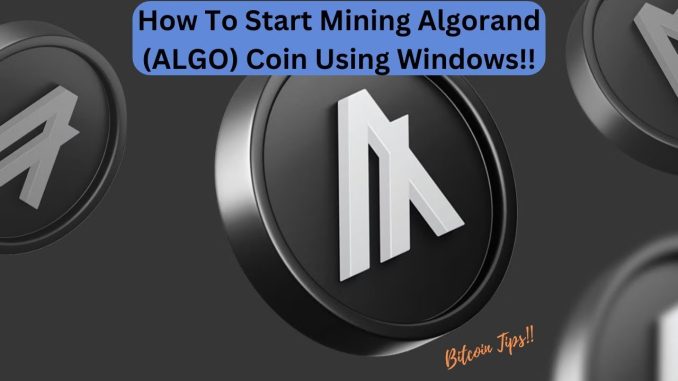 How to Start Mining Algorand (ALGO) Coin Using Windows | 2024 Beginner’s Guide