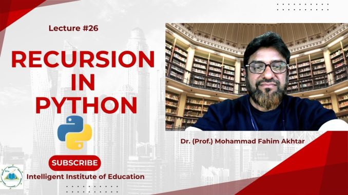 Lec - 26: Recursion in Python | Execution | Python for Beginners |  #python #ai #ml #ds #tech