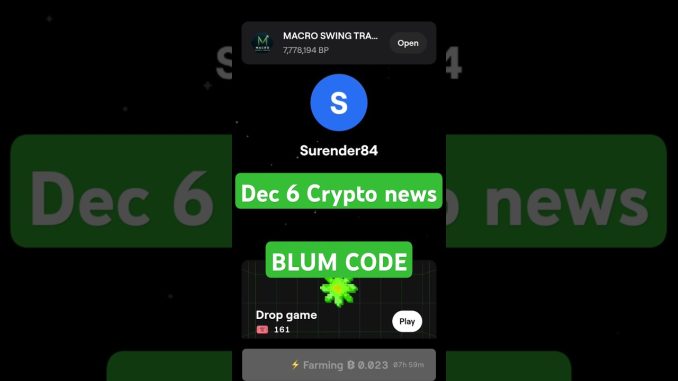 Dec 6 crypto news|Blum verification code|Blum|#blum #blumcode
