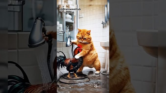 cat making a spicy chicken 🐔 🍗 #ainews #ai #aimbotfreefire #catvideos #chiken