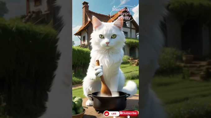 A kitten guides cooking #ai #cat #cooking #cute #kitten #funny