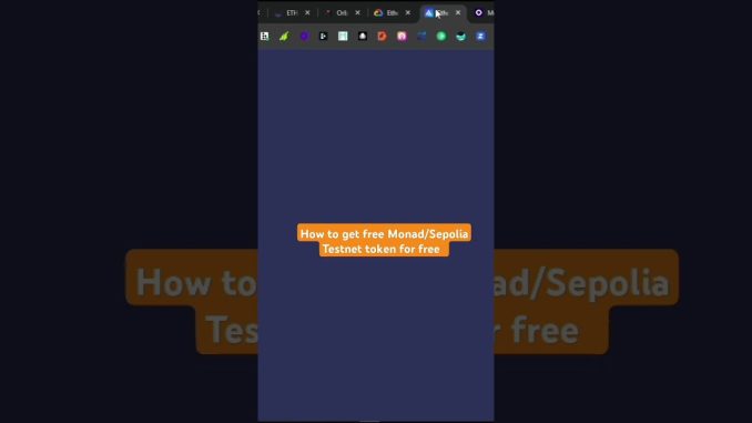 Get free Monad Testnet token | Sepolia Eth Bridge Guide | #crypto #trading #cryptocurrency #monad