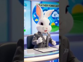Newscaster Rabbit  #cartoon #funny  #cute  #animation  #disney #ai #rabbit #forecast #news #office