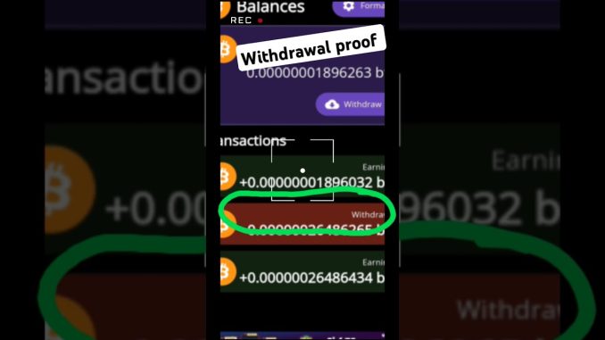 Bitcoin mining Crypto miner ||Withdrawal proof #bitcoinmining #crytpo #withdraw #viralshorts