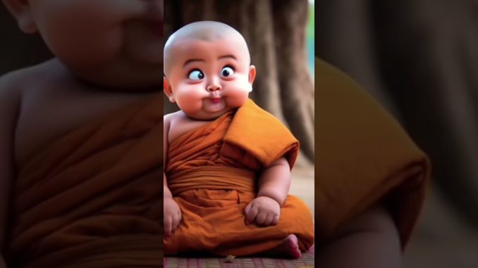 monk cute baby video #music #song #cute #shortsfeed #baby #cutebaby #ai #funny #monk #shorts #news