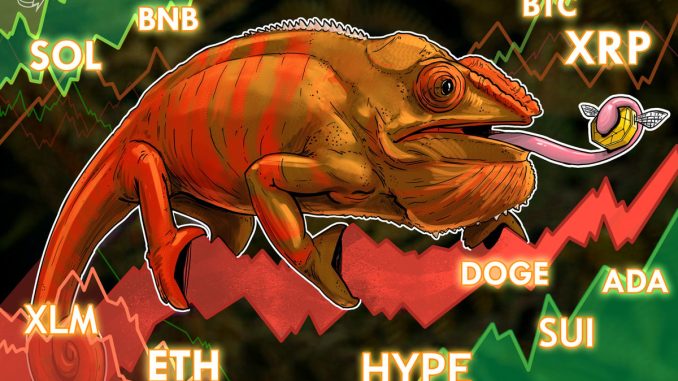 Price Predictions for BTC, ETH, XRP, BNB, SOL, DOGE, ADA, HYPE, XLM, SUI