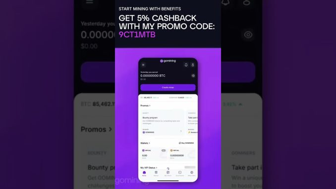 Start Bitcoin Mining for FREE with Go Mining | Cloud Mining for Beginners (Bonus Miner +5% Cashback)