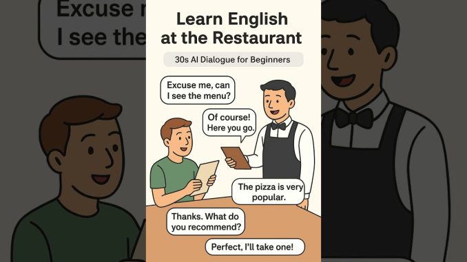 Learn English at the Restaurant 🍕 30s AI Dialogue for Beginners