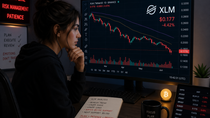 A trader analyzing XLM